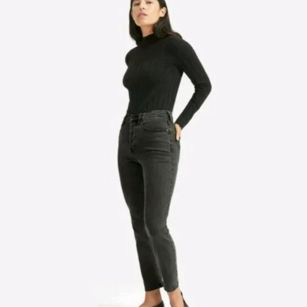 Everlane NWT High-Rise Cigarette Slim Straight Jeans - Washed Black, 23R